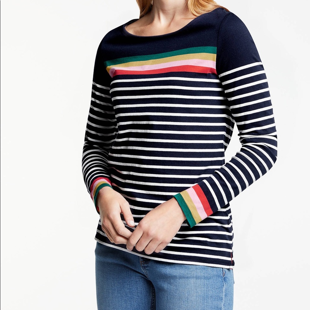 Boden long sleeved Breton tee rainbow 12